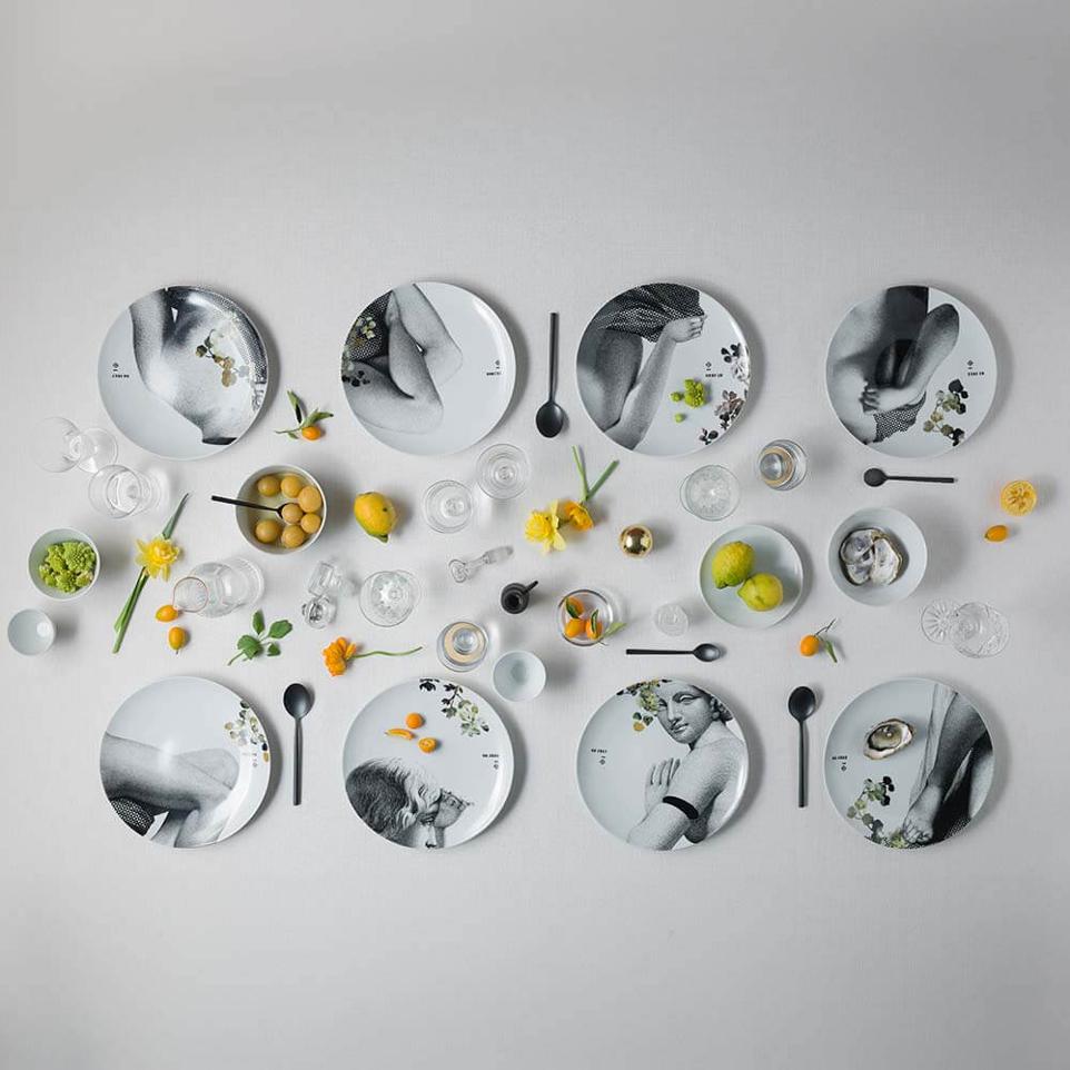 Art de la table assiette en porcelaine design ibride Parnasse